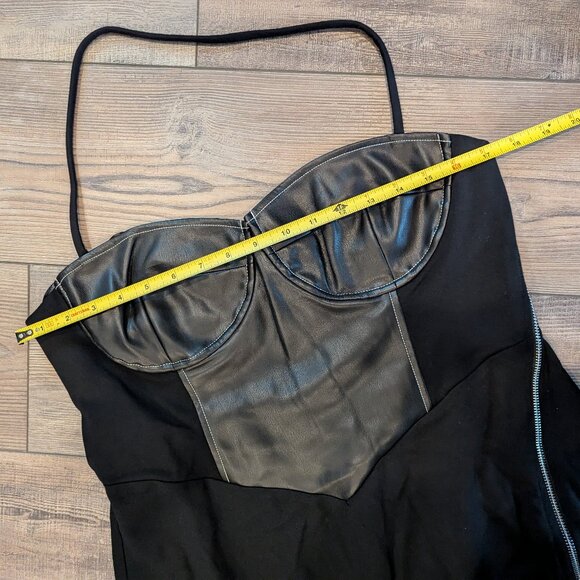 NWT Staud Women Hindley Corset Sexy High Slit Maxi Bodycon Dress Black Silver XL - Picture 7 of 11